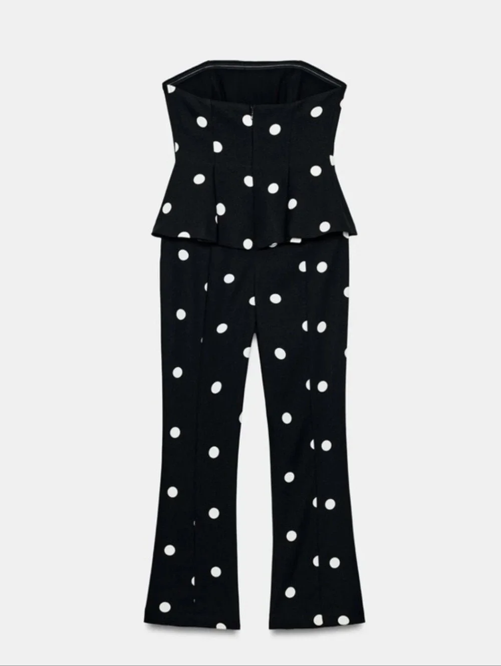 ZARA POLKA DOT STRAPLESS JUMPSUIT Size XS